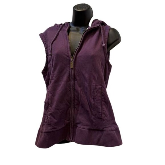 Ruff Jackets & Blazers - Sleeveless Purple Hoodie Vest With Sherpa Lining & Zip Up Closure By Ruff